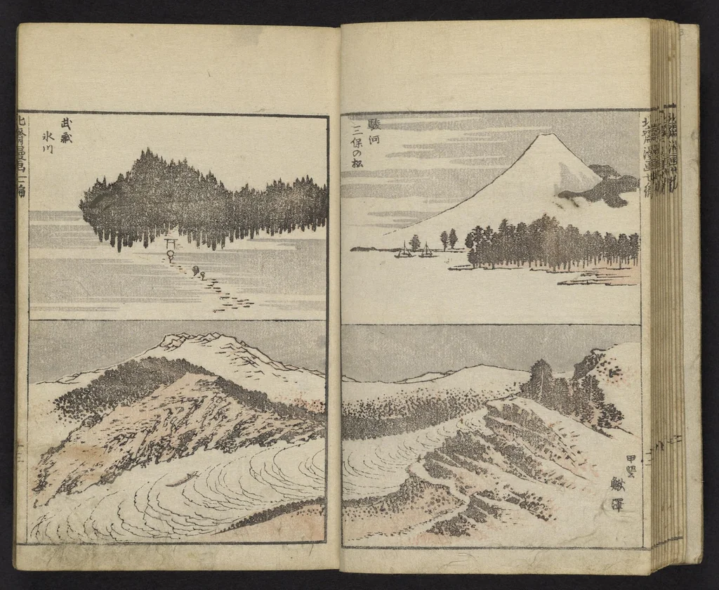 An illustration from Denshin kaishu Hokusai manga, 1828, leaf 14