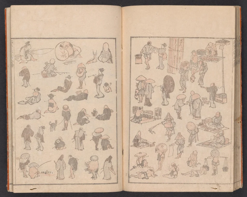 An illustration from Denshin kaishu Hokusai manga, 1780, leaf 25