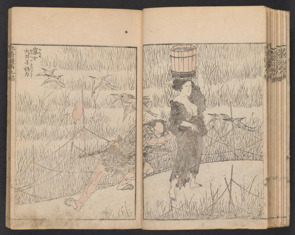 An illustration from Denshin kaishu Hokusai manga, 1828, leaf 16