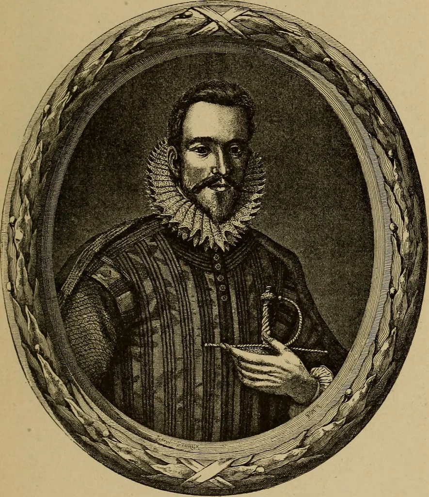 An illustration from Dentelles et guipures : anciennes et modernes, imitations ou copies. Varieté des genres et des points. 52 portraits documentaires, 249 échantillons de dentelles, collerettes, fraises, manchettes, rabats, etc., 1904, leaf 49