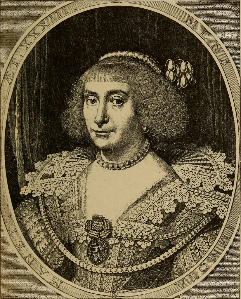 An illustration from Dentelles et guipures : anciennes et modernes, imitations ou copies. Varieté des genres et des points. 52 portraits documentaires, 249 échantillons de dentelles, collerettes, fraises, manchettes, rabats, etc., 1904, leaf 57