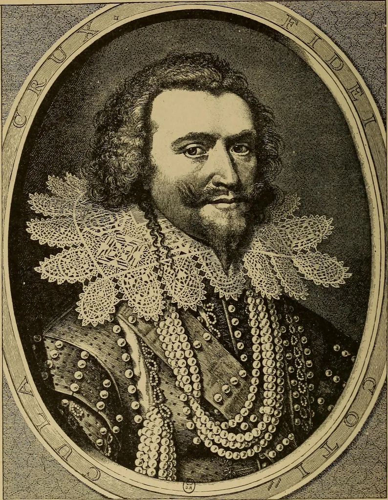 An illustration from Dentelles et guipures : anciennes et modernes, imitations ou copies. Varieté des genres et des points. 52 portraits documentaires, 249 échantillons de dentelles, collerettes, fraises, manchettes, rabats, etc., 1904, leaf 60