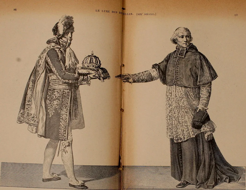 An illustration from Dentelles et guipures : anciennes et modernes, imitations ou copies. Varieté des genres et des points. 52 portraits documentaires, 249 échantillons de dentelles, collerettes, fraises, manchettes, rabats, etc., 1904, leaf 97