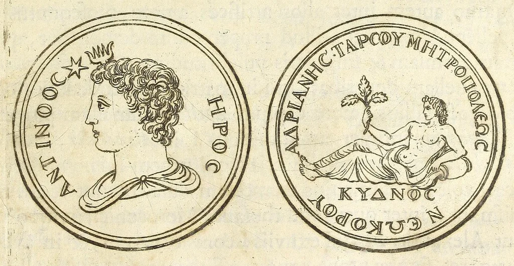 An illustration from De nummo Pantheo Hadriani Imperatoris, ad ill[uminati]mum Spanhemium dissertatio : in qua praeter nonnulla de consecrationibus veterum, illarúmque origine, peculiaris quaedam instituitur comparatio inter Hadrianum, & Alexandrum M. multáque illis communia demonstrantur, 1690, leaf 33