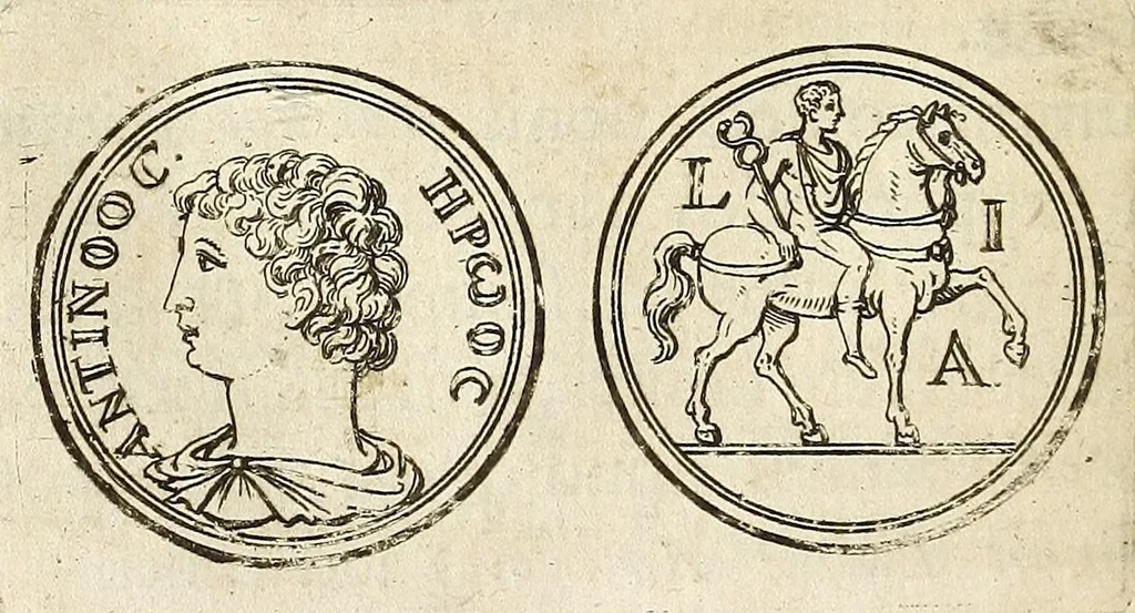 An illustration from De nummo Pantheo Hadriani Imperatoris, ad ill[uminati]mum Spanhemium dissertatio : in qua praeter nonnulla de consecrationibus veterum, illarúmque origine, peculiaris quaedam instituitur comparatio inter Hadrianum, & Alexandrum M. multáque illis communia demonstrantur, 1690, leaf 78