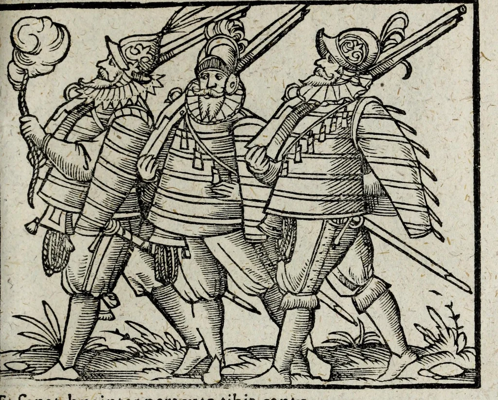 An illustration from De nuptiis illustris ac generosi Domini, Dom. Iohannis Georgii, Comitis a Zollern, serenissimi vtriusque Bauariae Ducis, Maxaemiliani consiliarij, &c. illustris & generosi Domini, Dom. Italo Friderici, Comitis à Zollern, Sigmaringen & Veringen, Domini in Haigerloch & Wehrstain, Romani Imperij Cubicularij haereditarij, Sacrae Caes. Maiestatis consiliarij intimi, &c. filii vnicè dilecti, Dominorum suorum clementissimorum, cum illustri et generosa Domina, Do. Francisca, illustris & generosi Domini, Dom. Friderici Vvild, Comitis in Thaumb & Kyrburg, Comitis Rheinensis in Stain, Comitis à Salm, & Domini in Vinstingen, &c. filia : celebratis Hechingae XI. Octobris, anno salutis M. D. IIC. libri septem : versu heroico, 1601, leaf 113