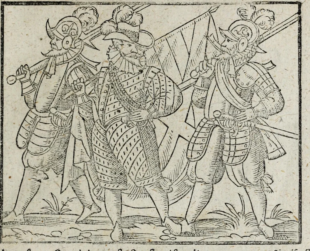 An illustration from De nuptiis illustris ac generosi Domini, Dom. Iohannis Georgii, Comitis a Zollern, serenissimi vtriusque Bauariae Ducis, Maxaemiliani consiliarij, &c. illustris & generosi Domini, Dom. Italo Friderici, Comitis à Zollern, Sigmaringen & Veringen, Domini in Haigerloch & Wehrstain, Romani Imperij Cubicularij haereditarij, Sacrae Caes. Maiestatis consiliarij intimi, &c. filii vnicè dilecti, Dominorum suorum clementissimorum, cum illustri et generosa Domina, Do. Francisca, illustris & generosi Domini, Dom. Friderici Vvild, Comitis in Thaumb & Kyrburg, Comitis Rheinensis in Stain, Comitis à Salm, & Domini in Vinstingen, &c. filia : celebratis Hechingae XI. Octobris, anno salutis M. D. IIC. libri septem : versu heroico, 1601, leaf 119