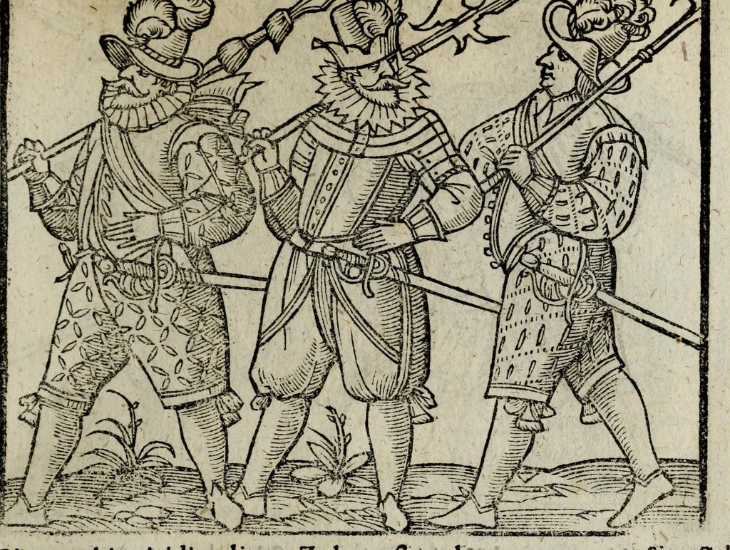 An illustration from De nuptiis illustris ac generosi Domini, Dom. Iohannis Georgii, Comitis a Zollern, serenissimi vtriusque Bauariae Ducis, Maxaemiliani consiliarij, &c. illustris & generosi Domini, Dom. Italo Friderici, Comitis à Zollern, Sigmaringen & Veringen, Domini in Haigerloch & Wehrstain, Romani Imperij Cubicularij haereditarij, Sacrae Caes. Maiestatis consiliarij intimi, &c. filii vnicè dilecti, Dominorum suorum clementissimorum, cum illustri et generosa Domina, Do. Francisca, illustris & generosi Domini, Dom. Friderici Vvild, Comitis in Thaumb & Kyrburg, Comitis Rheinensis in Stain, Comitis à Salm, & Domini in Vinstingen, &c. filia : celebratis Hechingae XI. Octobris, anno salutis M. D. IIC. libri septem : versu heroico, 1601, leaf 125