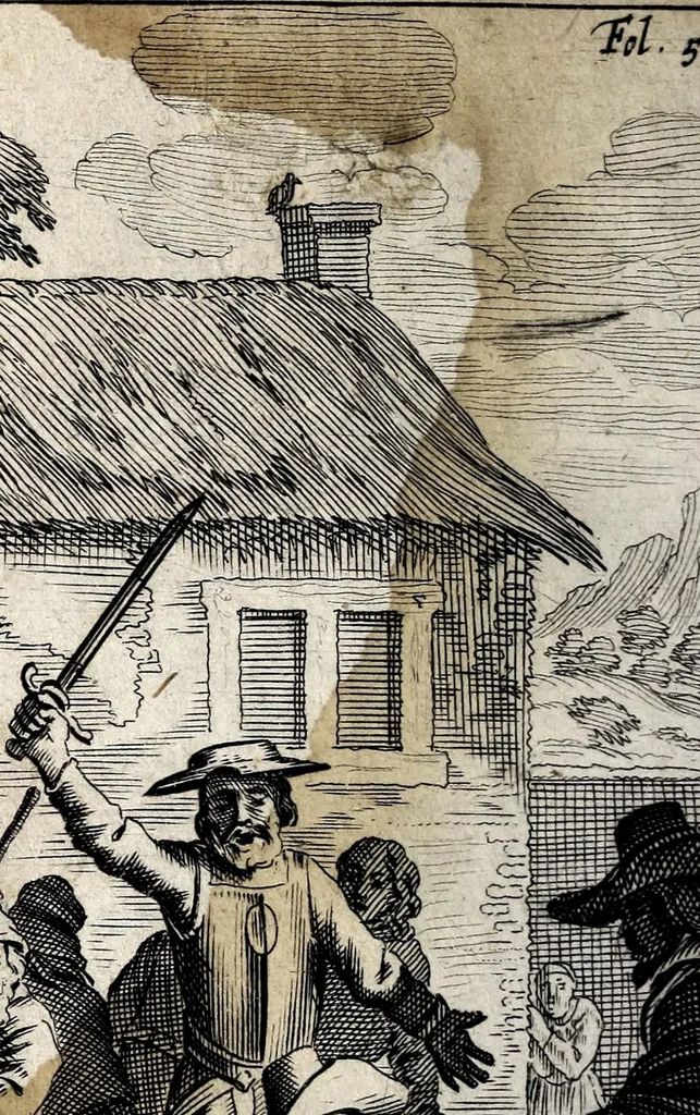 An illustration from Den verstandigen vroomen ridder, don Quichot de la Mancha, 1657, leaf 658