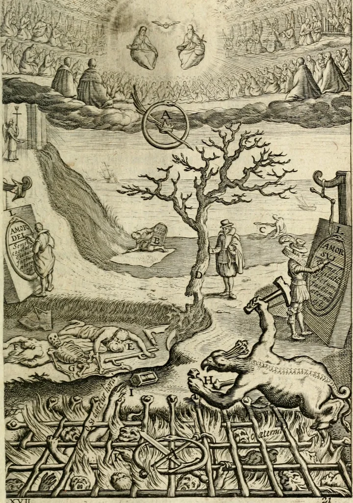 An illustration from Den wech des eeuwich levens, 1622, leaf 644