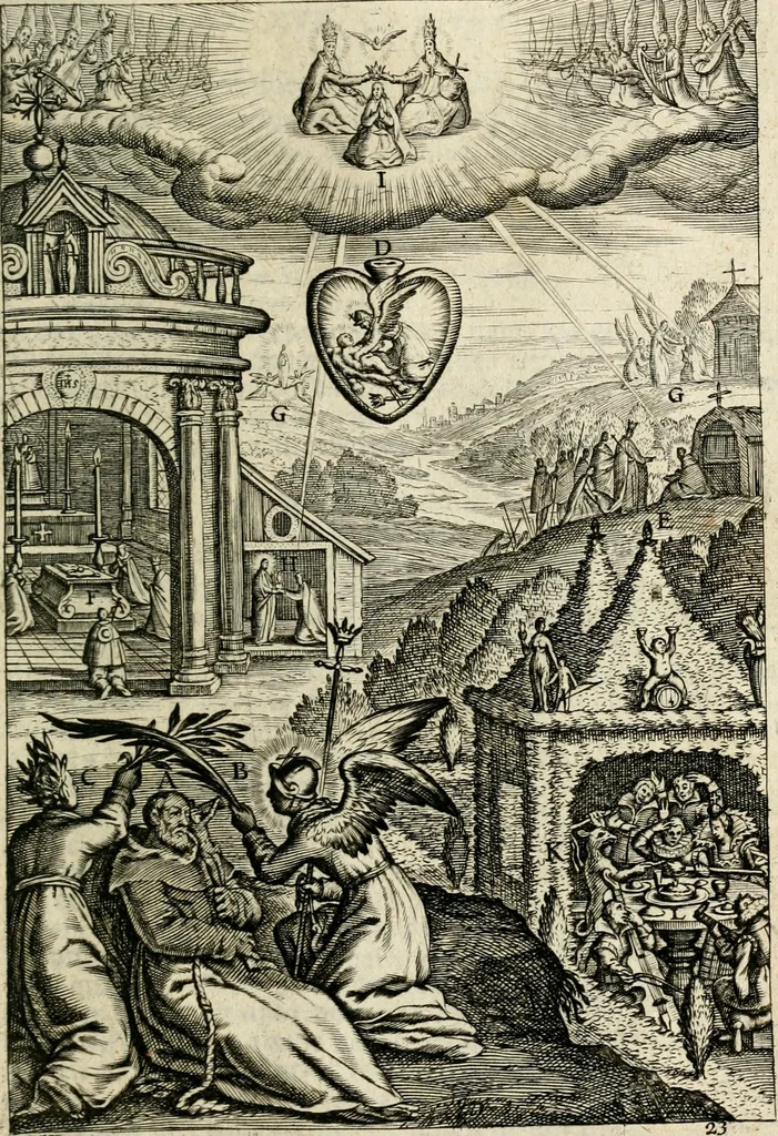An illustration from Den wech des eeuwich levens, 1622, leaf 666