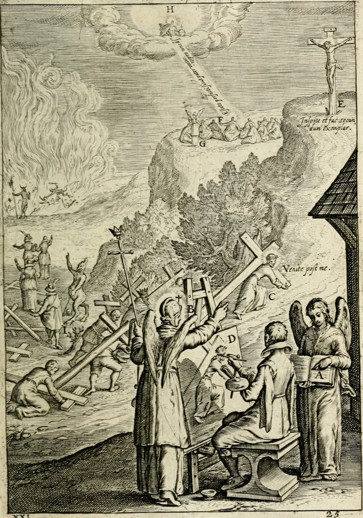 An illustration from Den wech des eeuwich levens, 1622, leaf 696