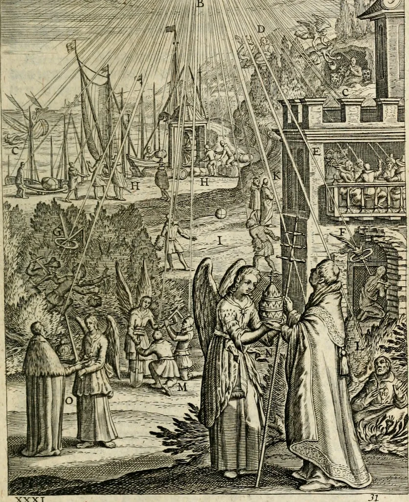 An illustration from Den wech des eeuwich levens, 1622, leaf 830