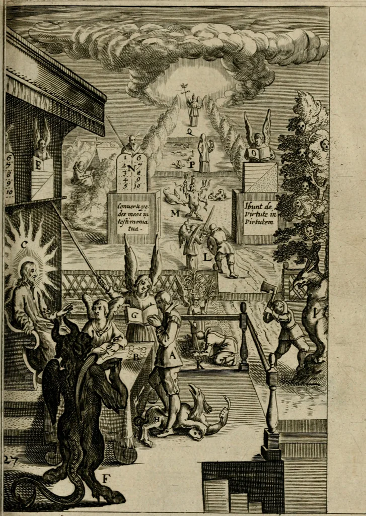 An illustration from Den wech des eeuwich levens, 1649, leaf 742