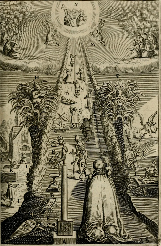 An illustration from Den wech des eeuwich levens, 1649, leaf 768