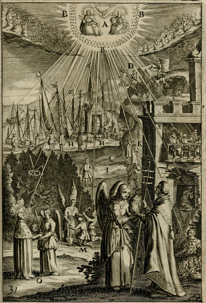An illustration from Den wech des eeuwich levens, 1649, leaf 838