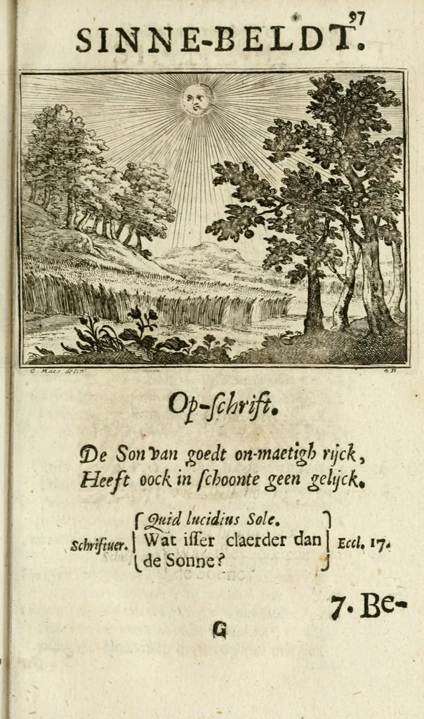 An illustration from De on-ghemaskerde liefde des Hemels : tot weder-liefde door verscheyden beweegh-redenen, aen-spraecken ende betrachtinghen : verciert met schoone sinne-belden, 1686, leaf 129