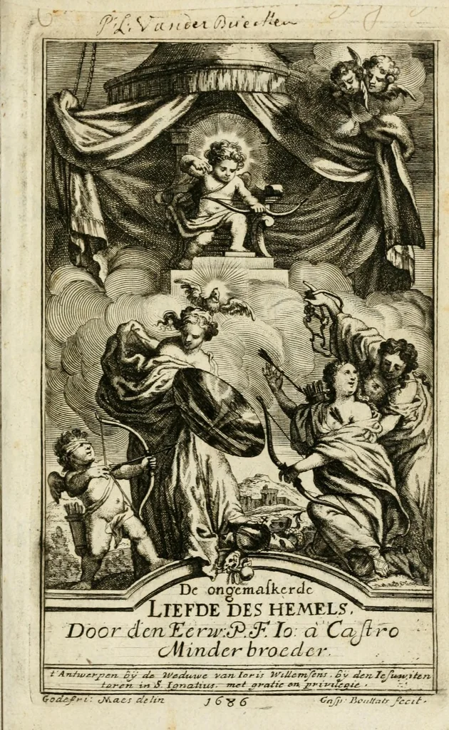 An illustration from De on-ghemaskerde liefde des Hemels : tot weder-liefde door verscheyden beweegh-redenen, aen-spraecken ende betrachtinghen : verciert met schoone sinne-belden, 1686, leaf 5