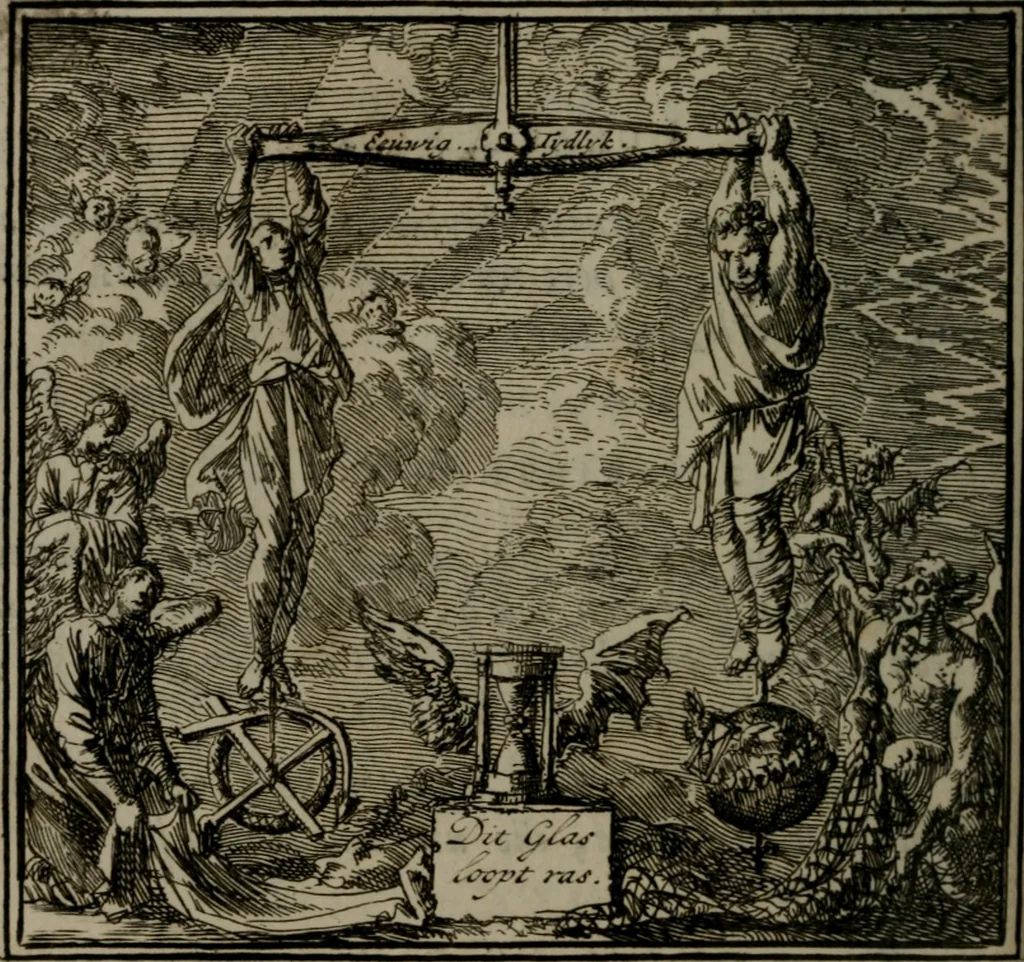 An illustration from De Onwaardige Wereld, 1728, leaf 103