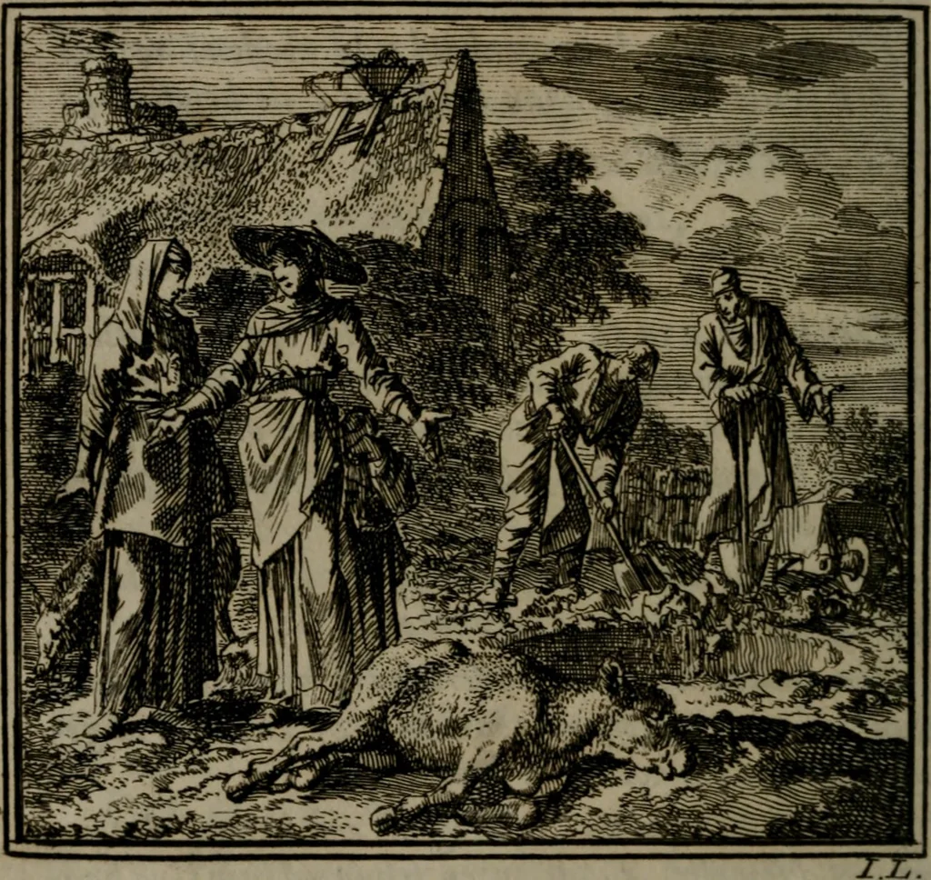 An illustration from De Onwaardige Wereld, 1728, leaf 141