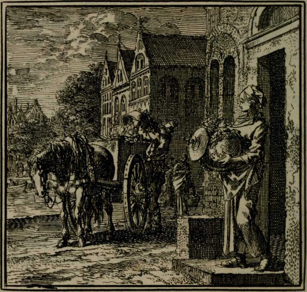 An illustration from De Onwaardige Wereld, 1728, leaf 173