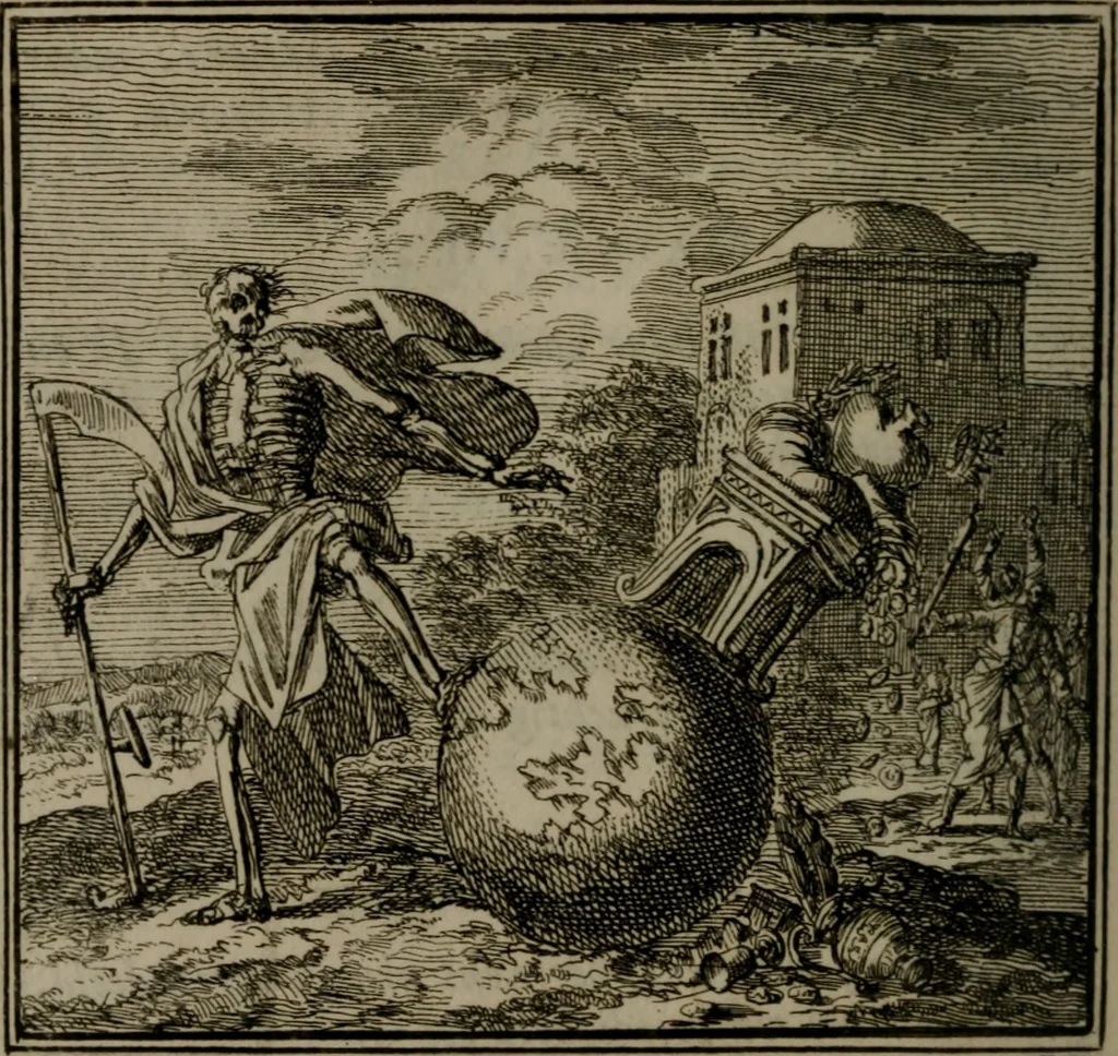 An illustration from De Onwaardige Wereld, 1728, leaf 193