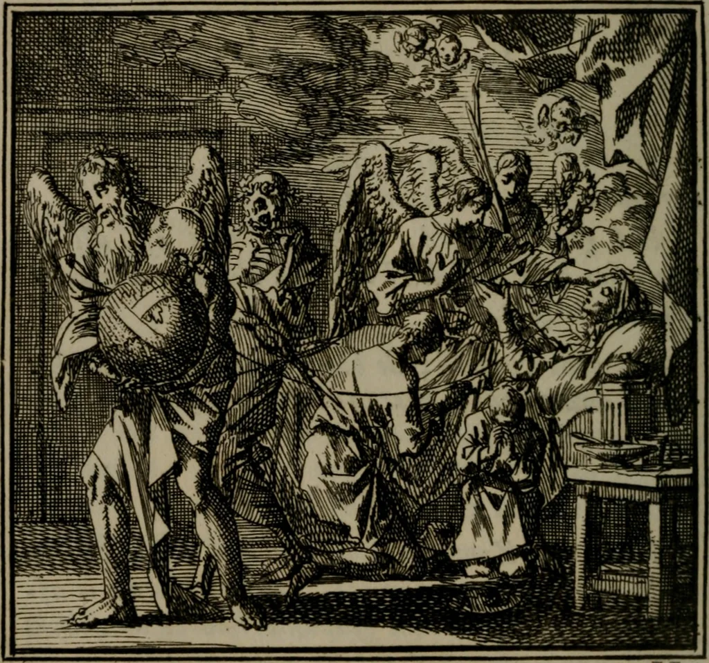 An illustration from De Onwaardige Wereld, 1728, leaf 205