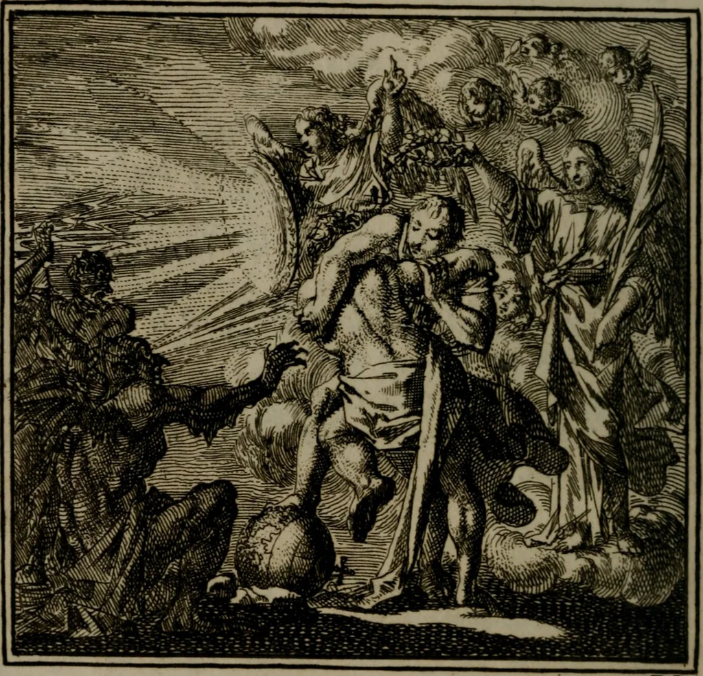 An illustration from De Onwaardige Wereld, 1728, leaf 31