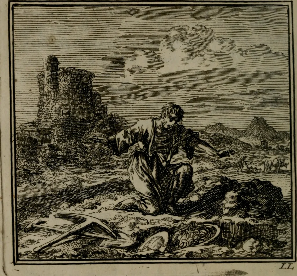 An illustration from De Onwaardige Wereld, 1728, leaf 39