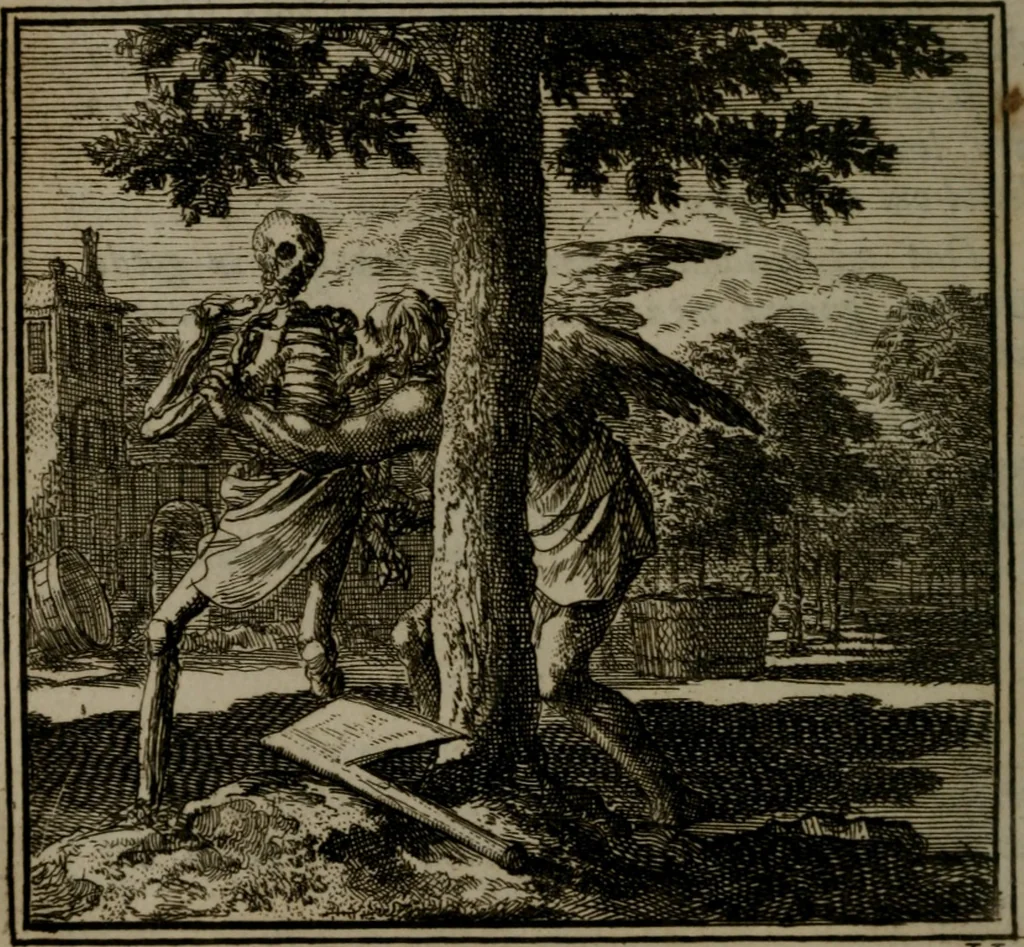 An illustration from De Onwaardige Wereld, 1728, leaf 51