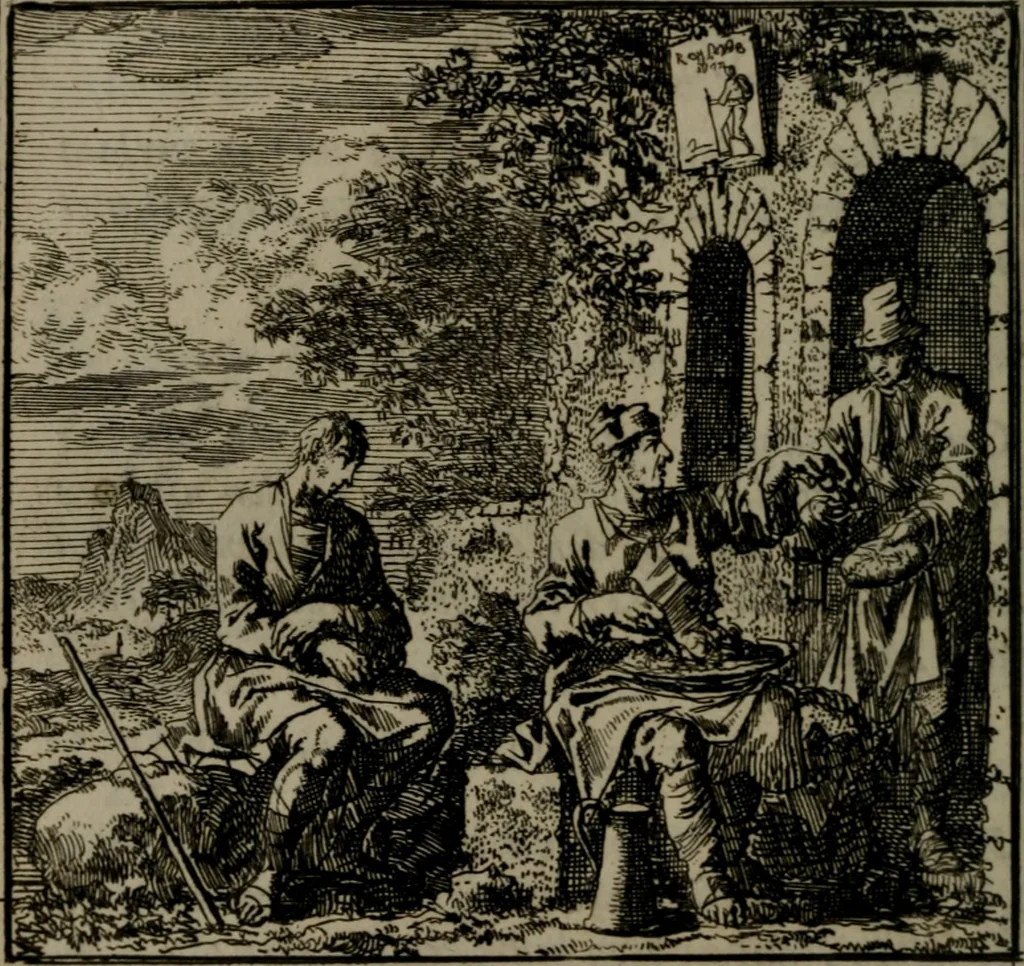 An illustration from De Onwaardige Wereld, 1728, leaf 79