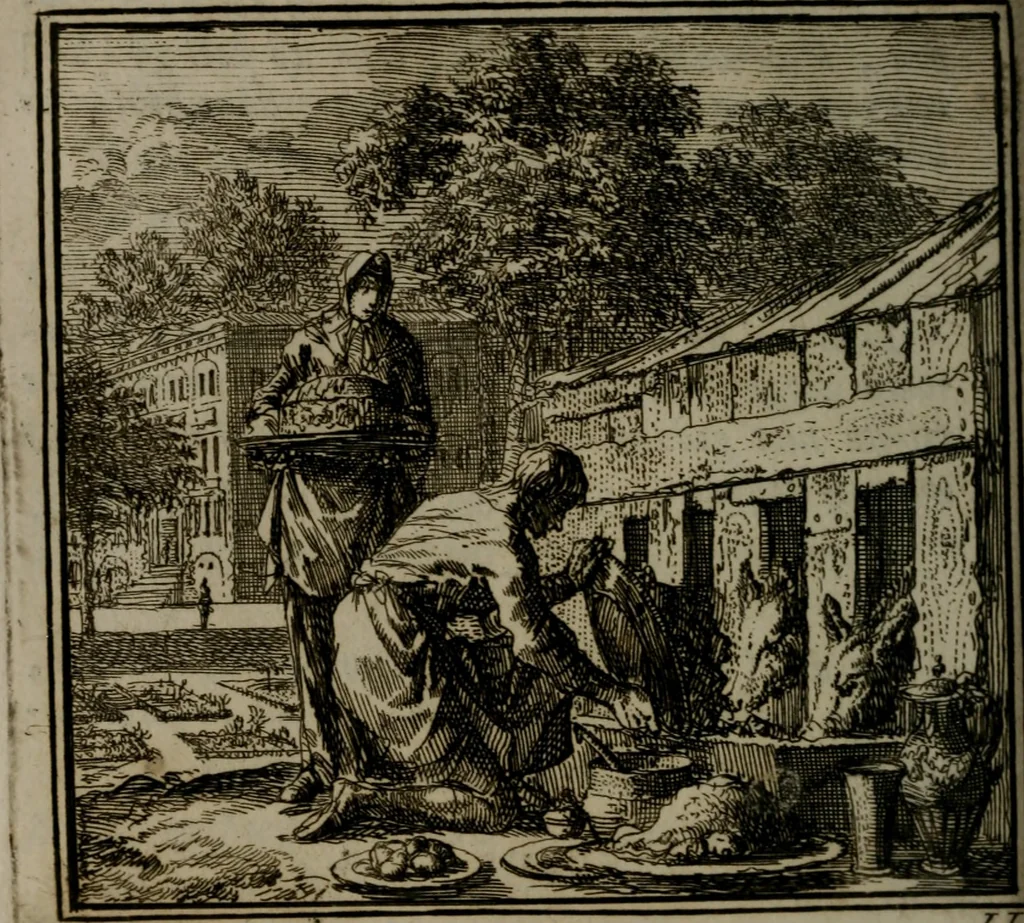 An illustration from De Onwaardige Wereld, 1728, leaf 87