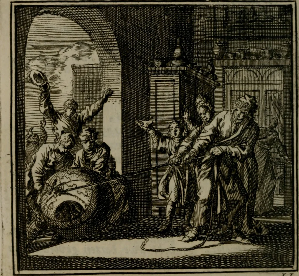 An illustration from De Onwaardige Wereld, 1728, leaf 91