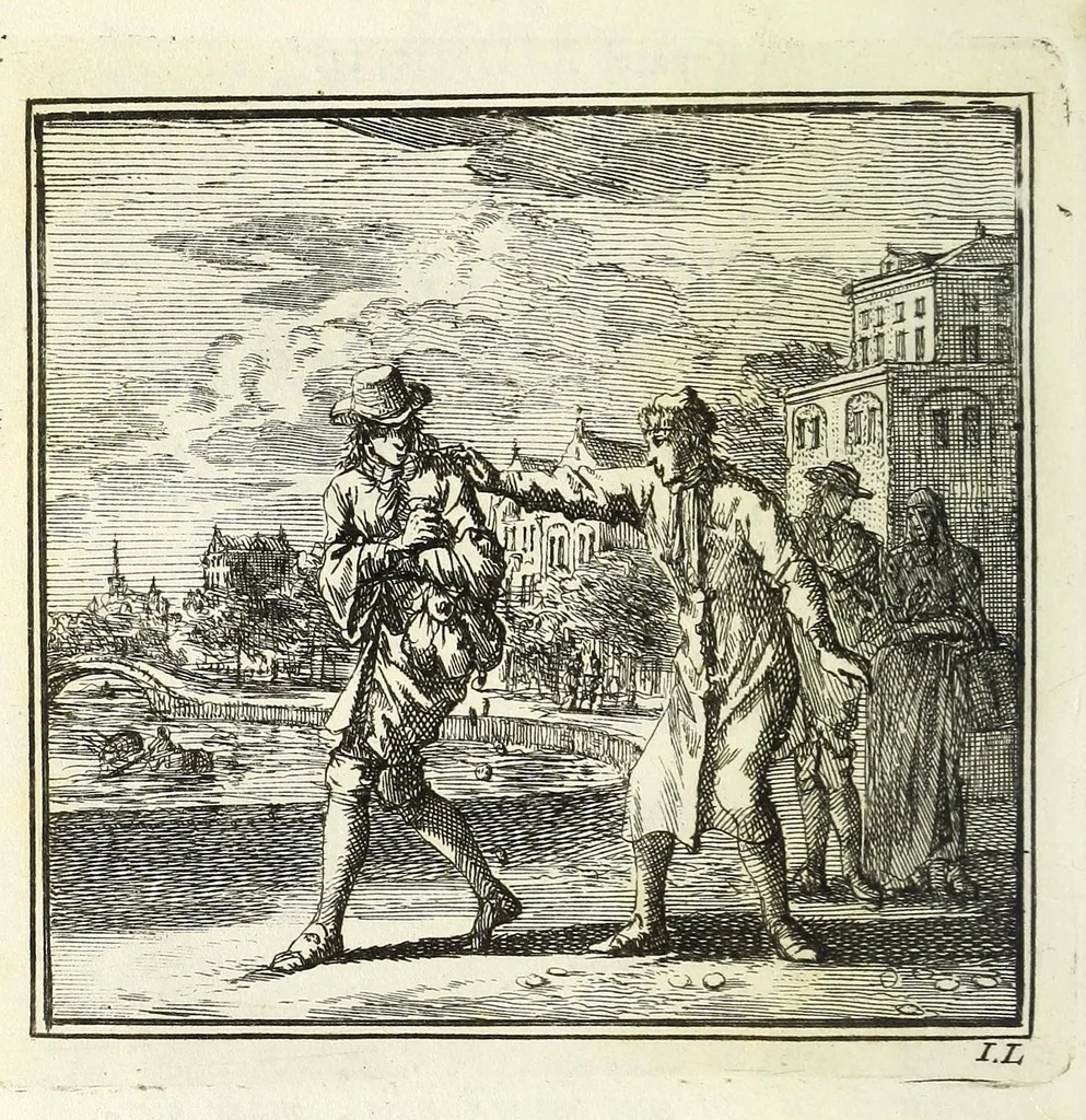 An illustration from De onwaardige wereld : vertoond in vyftig zinnebeelden, met godlyke spreuken en stichtelyke verzen, 1710, leaf 120