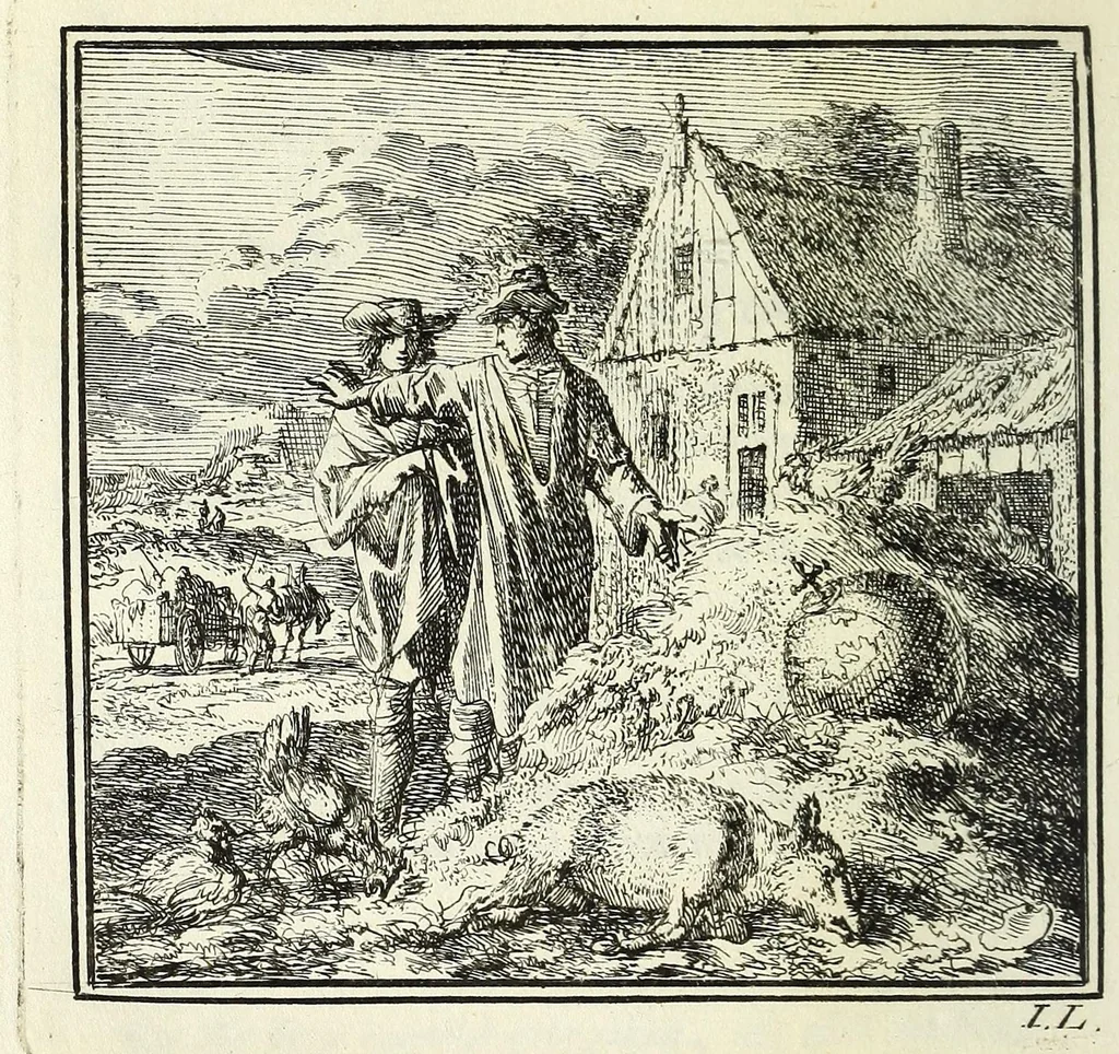 An illustration from De onwaardige wereld : vertoond in vyftig zinnebeelden, met godlyke spreuken en stichtelyke verzen, 1710, leaf 172