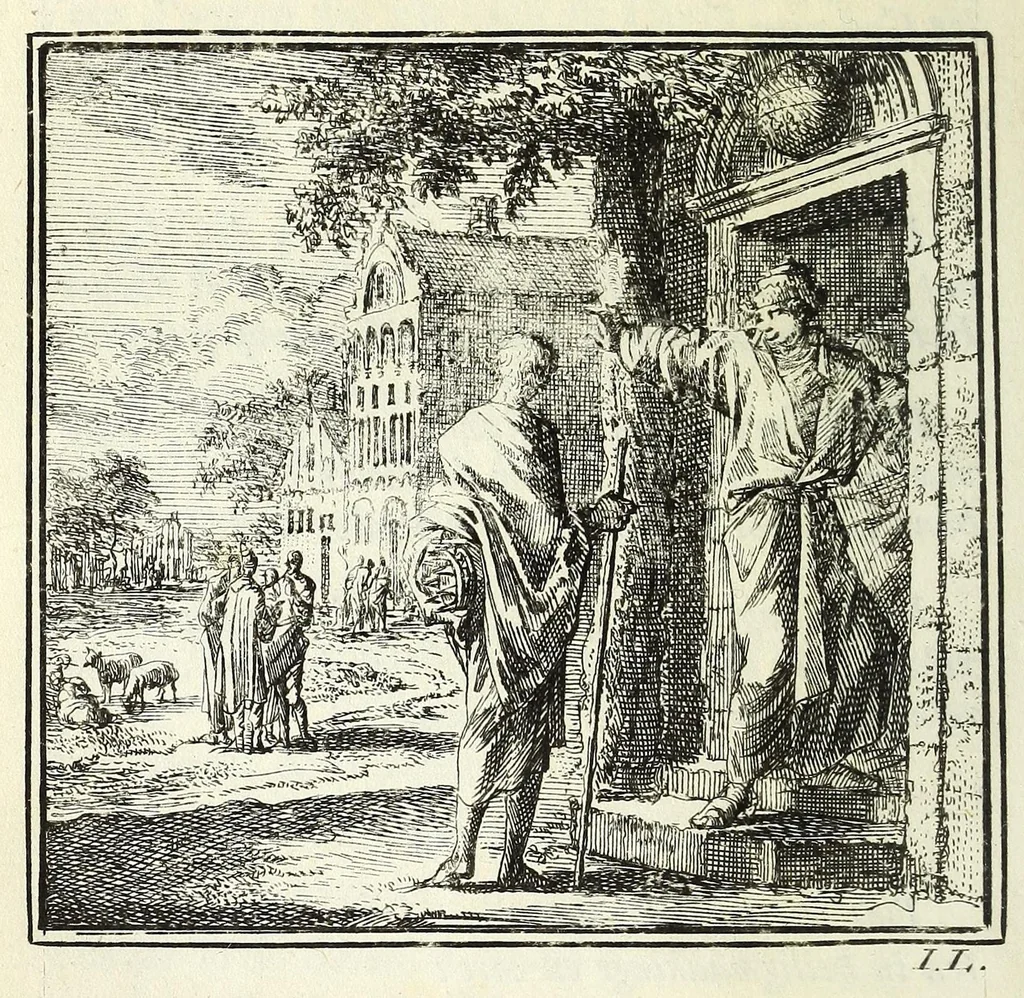 An illustration from De onwaardige wereld : vertoond in vyftig zinnebeelden, met godlyke spreuken en stichtelyke verzen, 1710, leaf 180