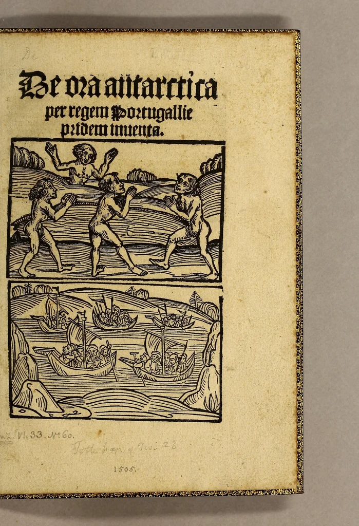 An illustration from De ora antarctica per regem Portugallie pridem inuenta, 1505, leaf 7