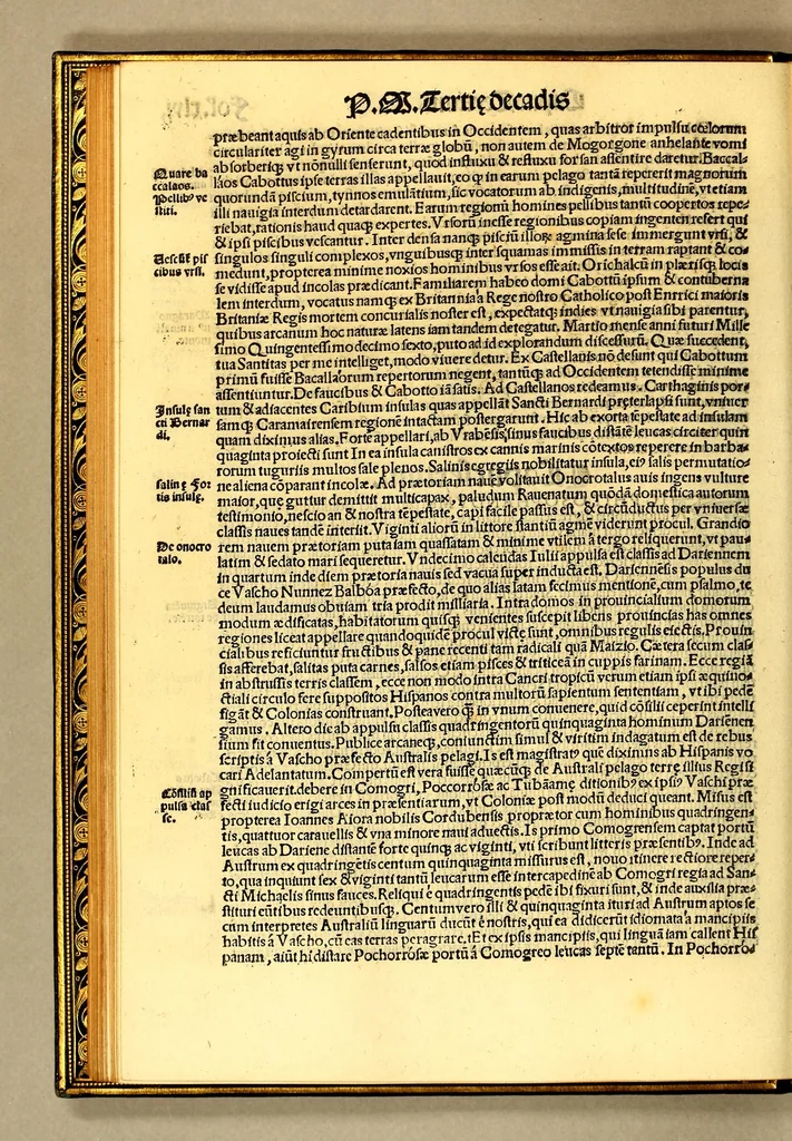 An illustration from De orbe nouo Petri Martyris ab Angleria Mediolanensis protonotarij C[a]esaris senatoris decades, 1530, leaf 102