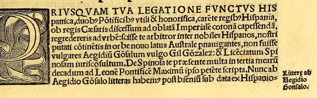 An illustration from De orbe nouo Petri Martyris ab Angleria Mediolanensis protonotarij C[a]esaris senatoris decades, 1530, leaf 181