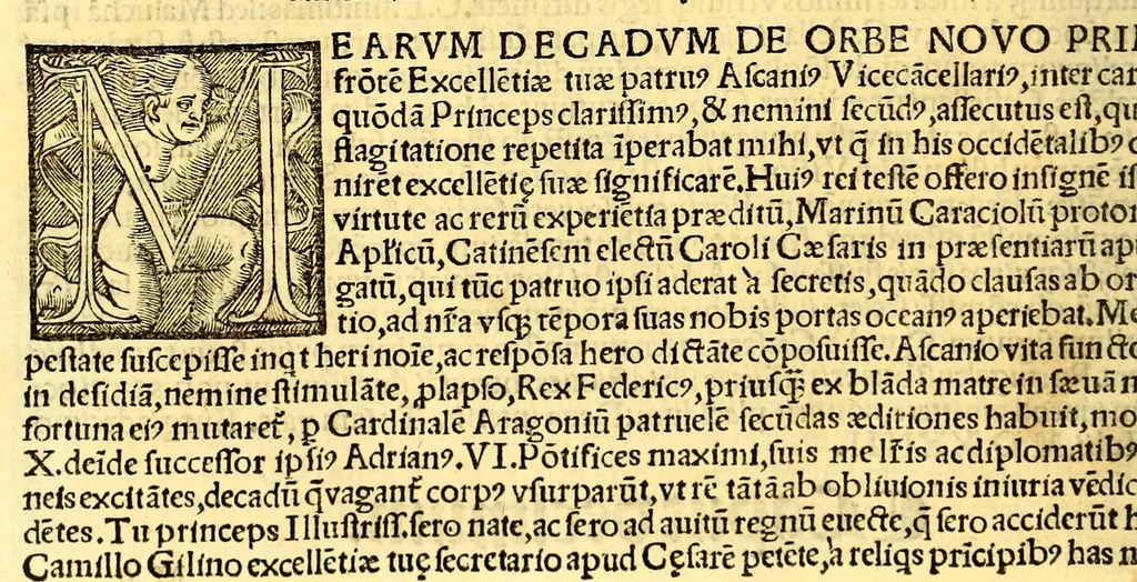 An illustration from De orbe nouo Petri Martyris ab Angleria Mediolanensis protonotarij C[a]esaris senatoris decades, 1530, leaf 190