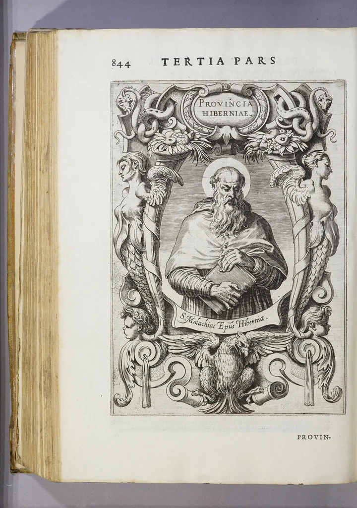 An illustration from De origine seraphicae religionis Fra[n]ciscanae eiusq[ue] progressibus, : de Regularis Obserua[n]ciae institutione, forma administrationis ac legibus admirabiliq[ue] eius propagatione., 1587, leaf 858