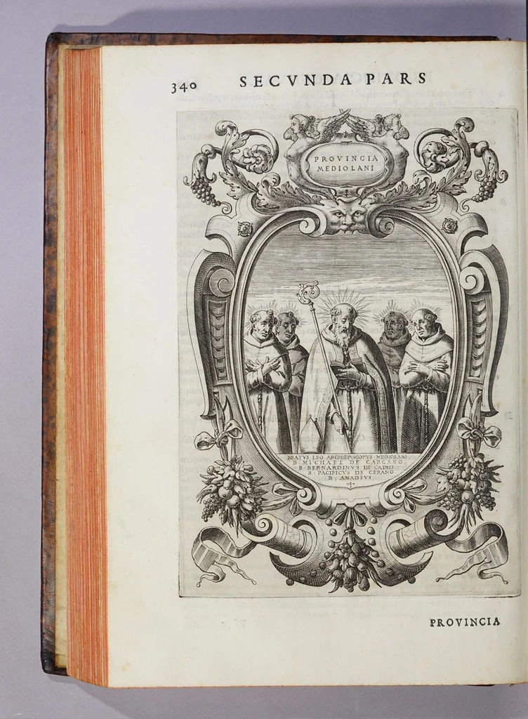 An illustration from De origine seraphicae religionis Fra[n]ciscanae eiusq[ue] progressibus, : de Regularis Obserua[n]ciae institutione, forma administrationis ac legibus admirabiliq[ue] eius propagatione., 1587, leaf 350