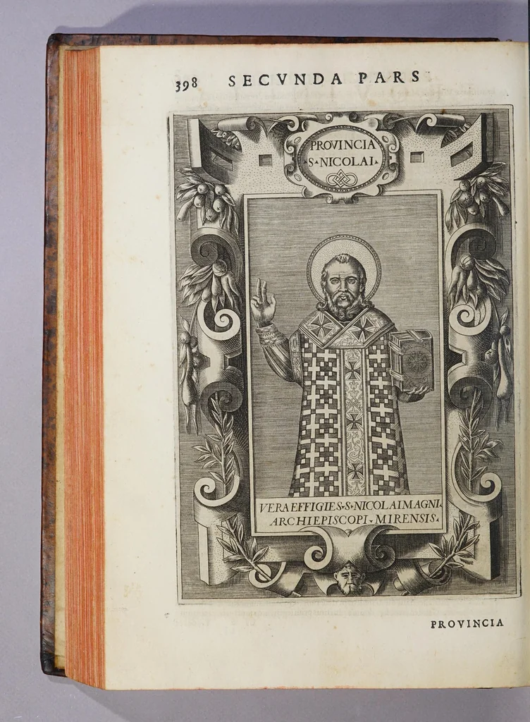 An illustration from De origine seraphicae religionis Fra[n]ciscanae eiusq[ue] progressibus, : de Regularis Obserua[n]ciae institutione, forma administrationis ac legibus admirabiliq[ue] eius propagatione., 1587, leaf 408