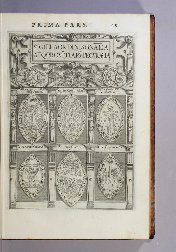 An illustration from De origine seraphicae religionis Fra[n]ciscanae eiusq[ue] progressibus, : de Regularis Obserua[n]ciae institutione, forma administrationis ac legibus admirabiliq[ue] eius propagatione., 1587, leaf 59