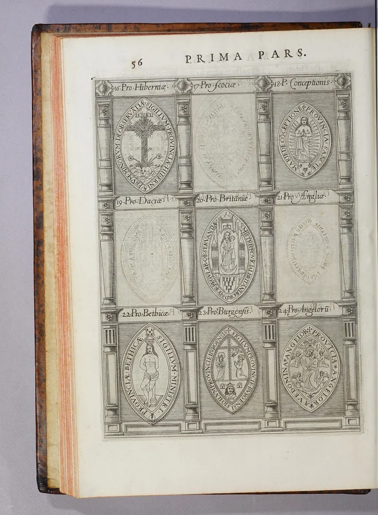 An illustration from De origine seraphicae religionis Fra[n]ciscanae eiusq[ue] progressibus, : de Regularis Obserua[n]ciae institutione, forma administrationis ac legibus admirabiliq[ue] eius propagatione., 1587, leaf 66