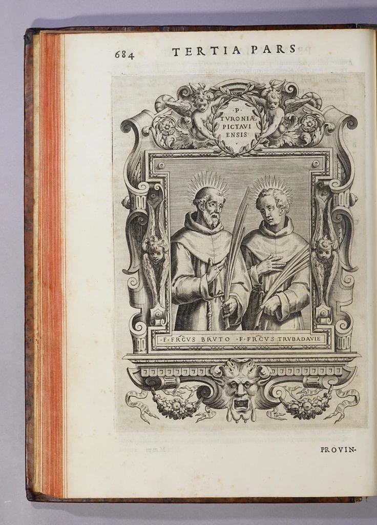 An illustration from De origine seraphicae religionis Fra[n]ciscanae eiusq[ue] progressibus, : de Regularis Obserua[n]ciae institutione, forma administrationis ac legibus admirabiliq[ue] eius propagatione., 1587, leaf 140