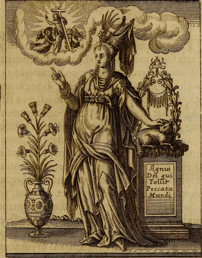 An illustration from Historia deorum fatidicorum, vatum, sibyllarum, phoebadum, apud priscos illustrium : cum eorum iconibus : praeposita est disertatio de divinatione et oraculis, 1675, leaf 208