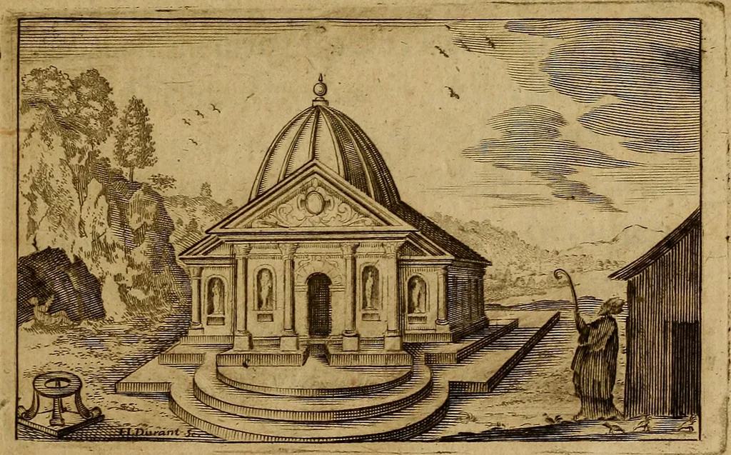 An illustration from Historia deorum fatidicorum, vatum, sibyllarum, phoebadum, apud priscos illustrium : cum eorum iconibus : praeposita est disertatio de divinatione et oraculis, 1675, leaf 8