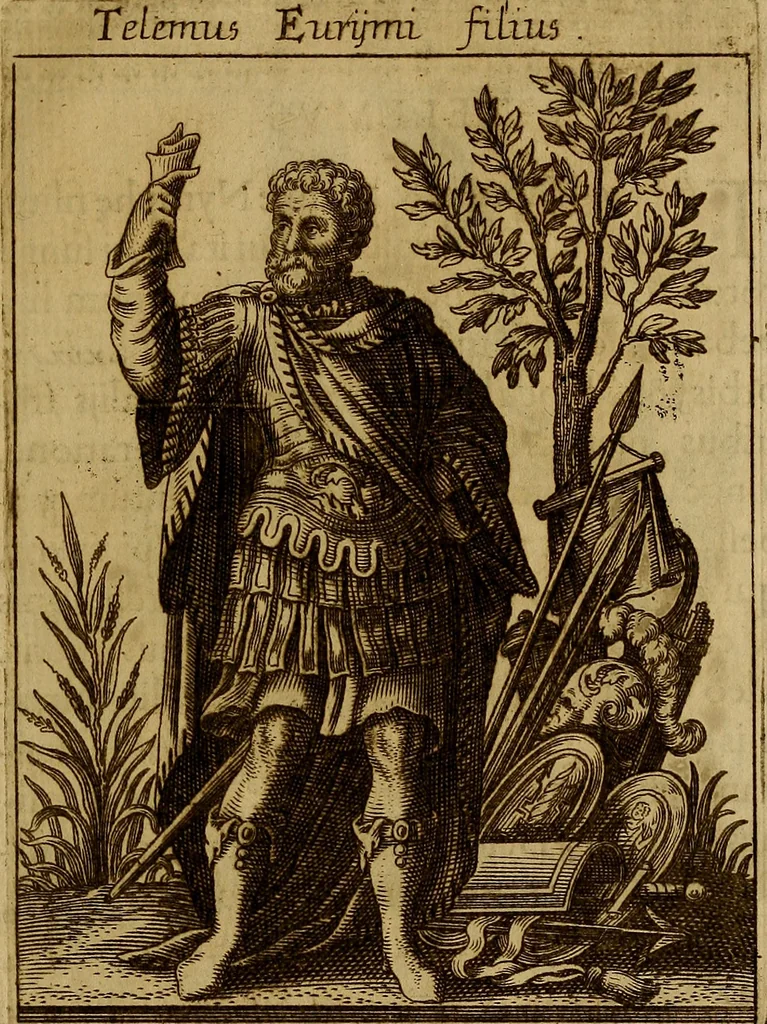 An illustration from Historia deorum fatidicorum, vatum, sibyllarum, phoebadum, apud priscos illustrium : cum eorum iconibus : praeposita est disertatio de divinatione et oraculis, 1675, leaf 92