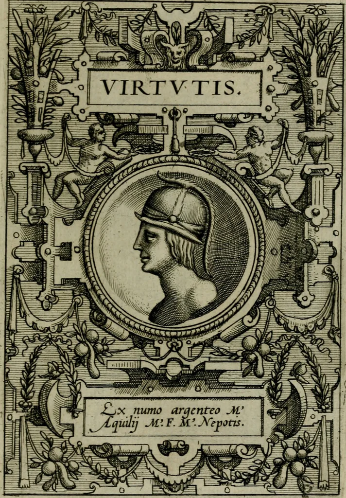 An illustration from Deorvm dearvmqve capita : ex vetustis numismatibus in gratiam antiquitatis studiosorum effigiata et edita : ex museo Abrahami Ortelii, 1573, leaf 120